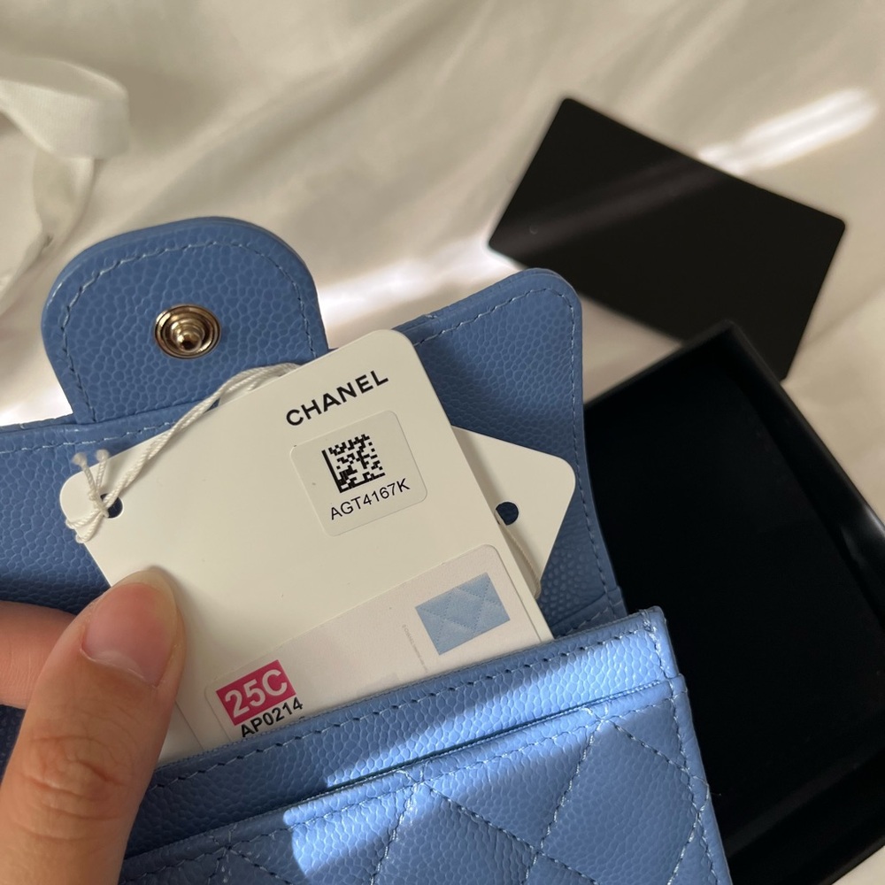 Chanel Classic Card Flap Wallet in Blue Caviar - Picture 6 of 7